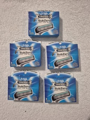 Schick Extreme 3 SubZero 3 Blades Razor Refill Cartridges - 5 Packs 