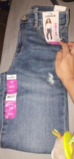 Jordache Girls High Rise Skinny Stretch Jeans Adj Waist Blue 14 Slim