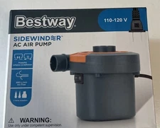 Bestway AC Air Pump NEW 110-120V Sidewinder Inflate/Deflate 3 Valves Camping