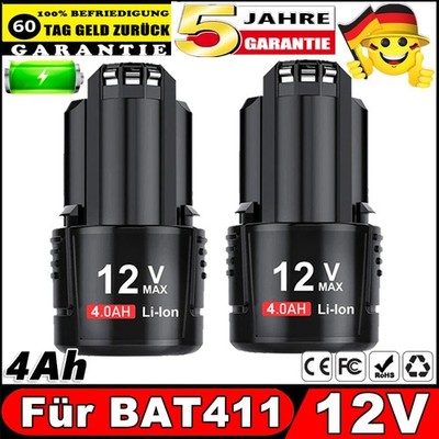 2x 4000mAh Akku Für Bosch Professional GBA 12V 10,8V GSR GDR GSA BAT411 BAT412