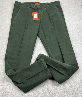 Pauri & Casati Brushed Chino Dress Pants Mens 38'' Waist Moss Made in Italy 39x33
