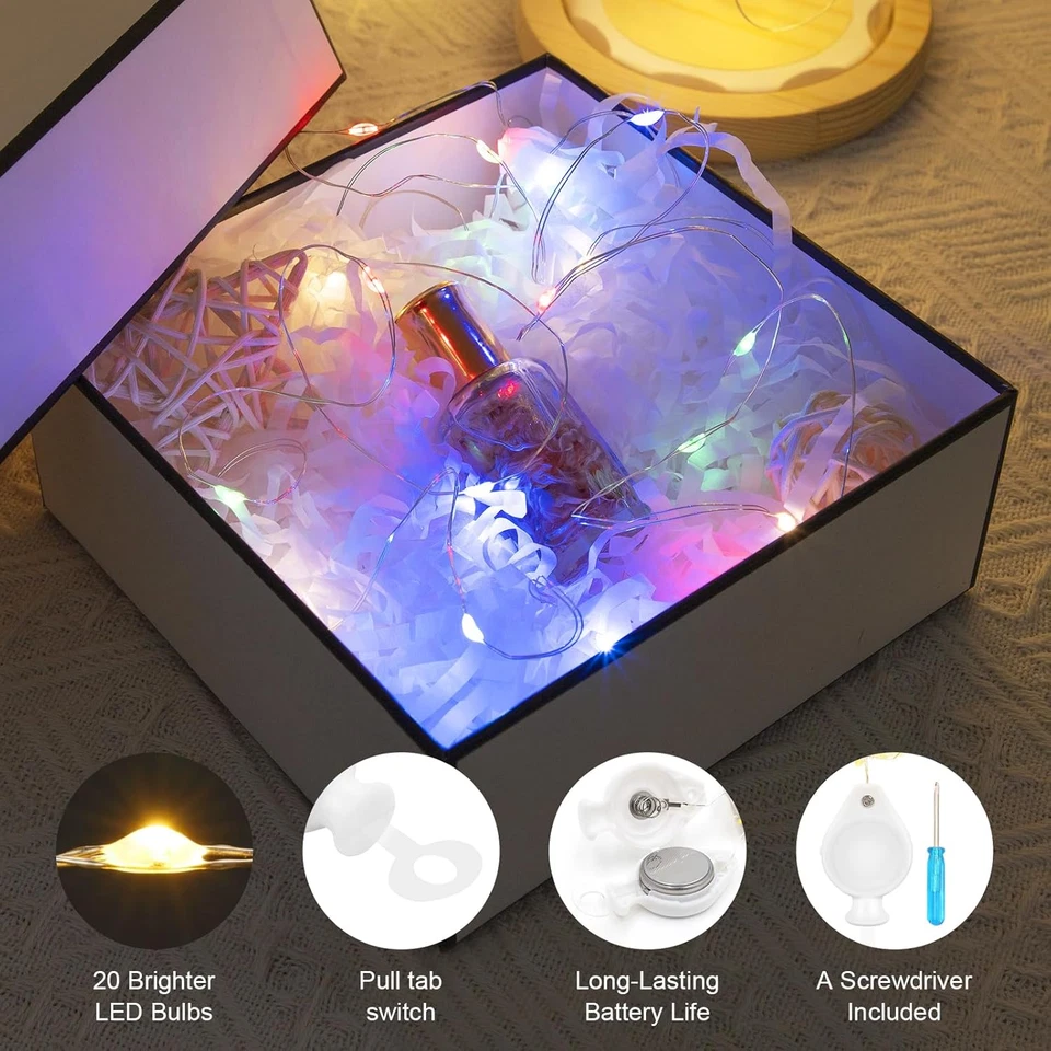 3 X 20 Luci a Micro LED, 2 M, in Filo D'Argento, a Batteria, Luci Decorative per - Immagine 3 di 4