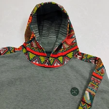 Hooey Hoodie Mens XL Green Tribal Aztec Southwest Tribal Cowboy Western