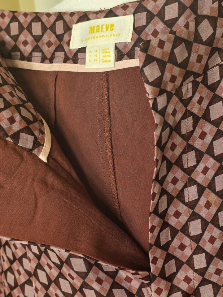 Maeve by Anthropologie Wide-Leg Geometric Print Pants – US 10 - Image 4 of 4