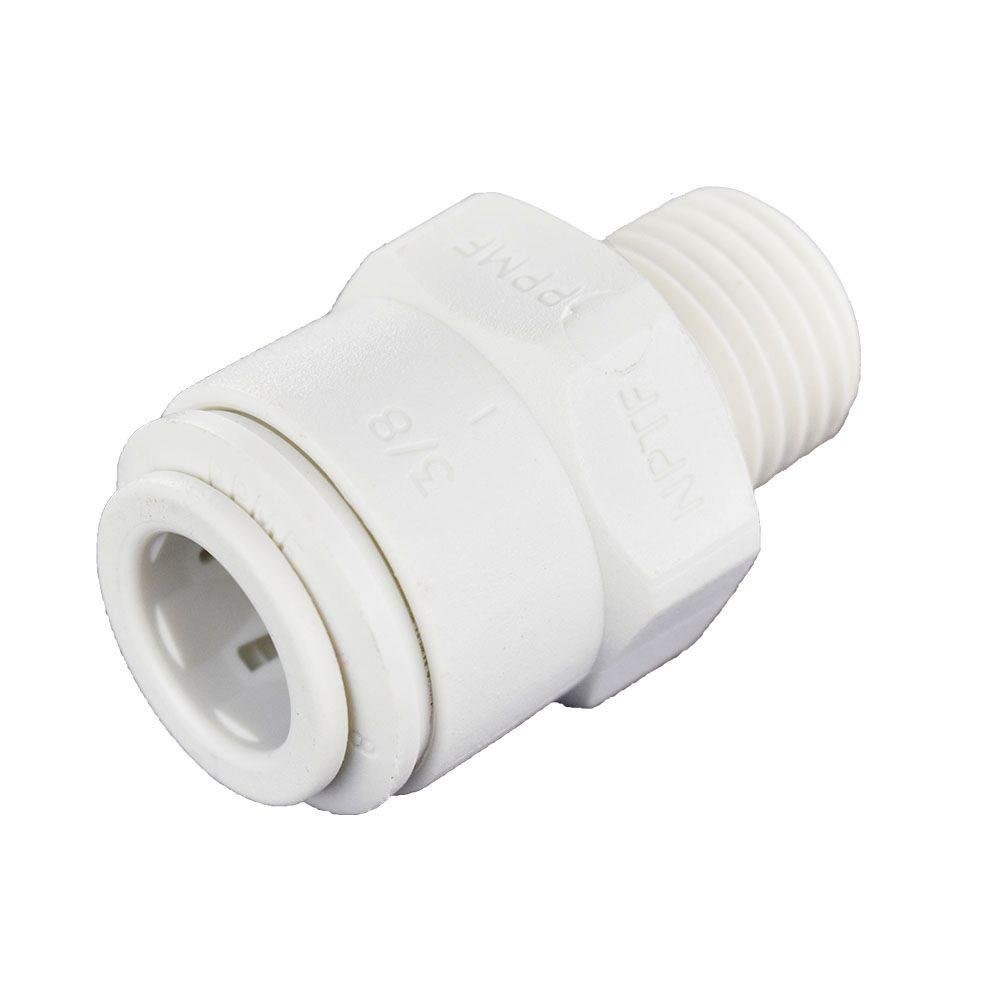 John Guest 3/8" OD x 1/4" NPT Male Push-to-Connect Plastic Plumbing Fitting