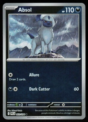 #ad Absol 063 094 Common Phantasmal Flames Pokemon Reverse Holo Near Mint $0.99