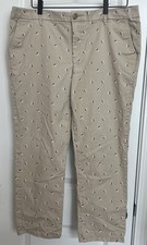 Tommy Hilfiger Khaki Women's Chino Pants Beige With Sailboat Logo Size 16