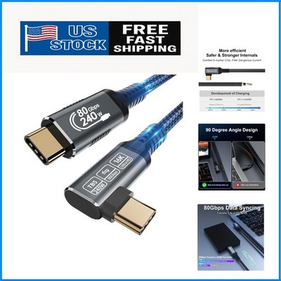 3.3ft Braided USB C Cable - 80Gbps Thunderbolt 5 Compatible & 240W Fast Charging