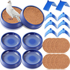 16Pcs Pigeon Supplies Set 4Pcs Pigeon Nest Bowl with 4Pcs Coconut Palm Mat Nest