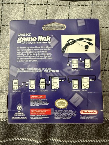 Nintendo Brand Universal Game Boy Gameboy Link Cable Set IN BOX - Picture 2 of 2
