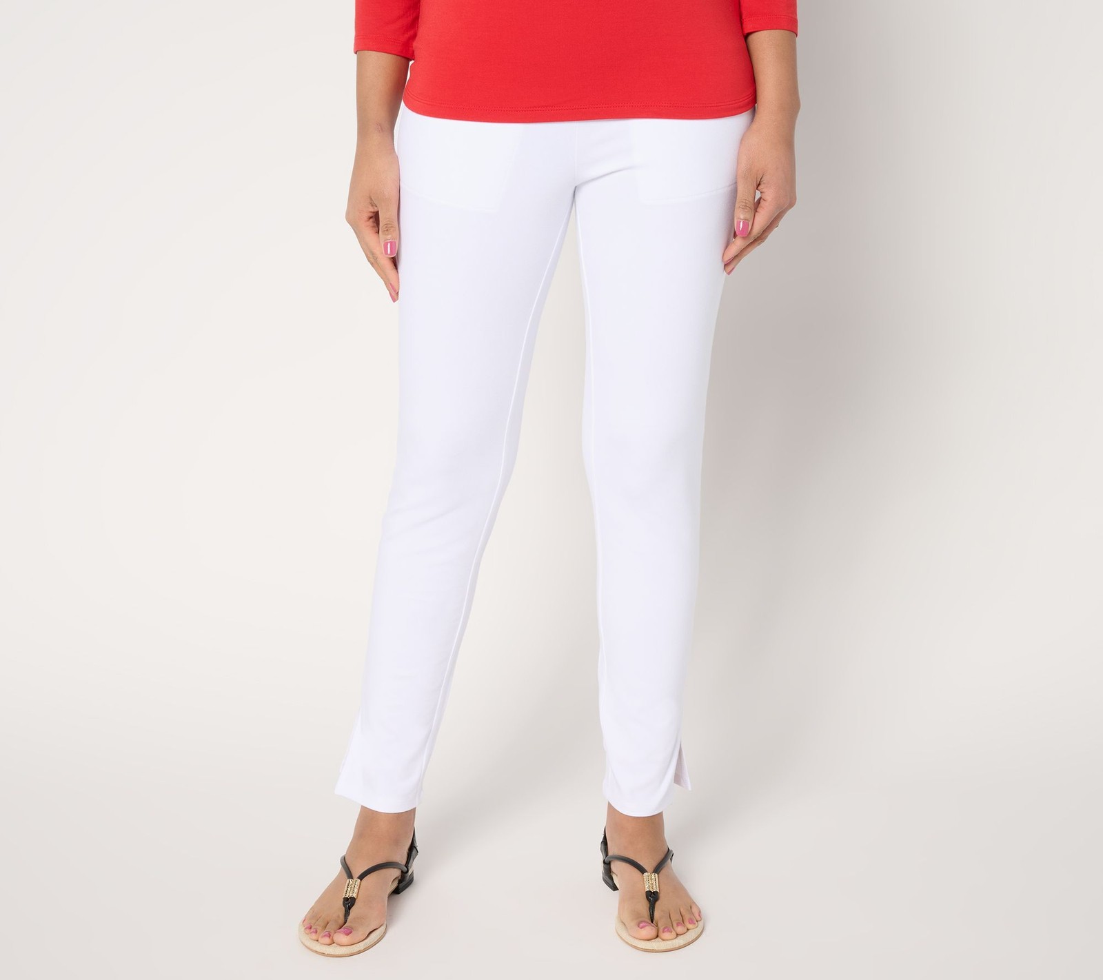 Women with Control Women's Petite Pants PXL Slim-Leg White A683868