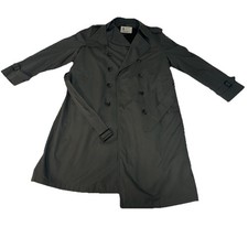 Vintage London Fog Trench Coat Men 42R Made in USA Dark Grey Zip-out Liner