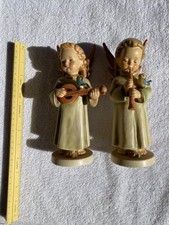 8" Vintage Goebel Hummel Angel Figurines "Festival Harmony" Lute Flute 1961