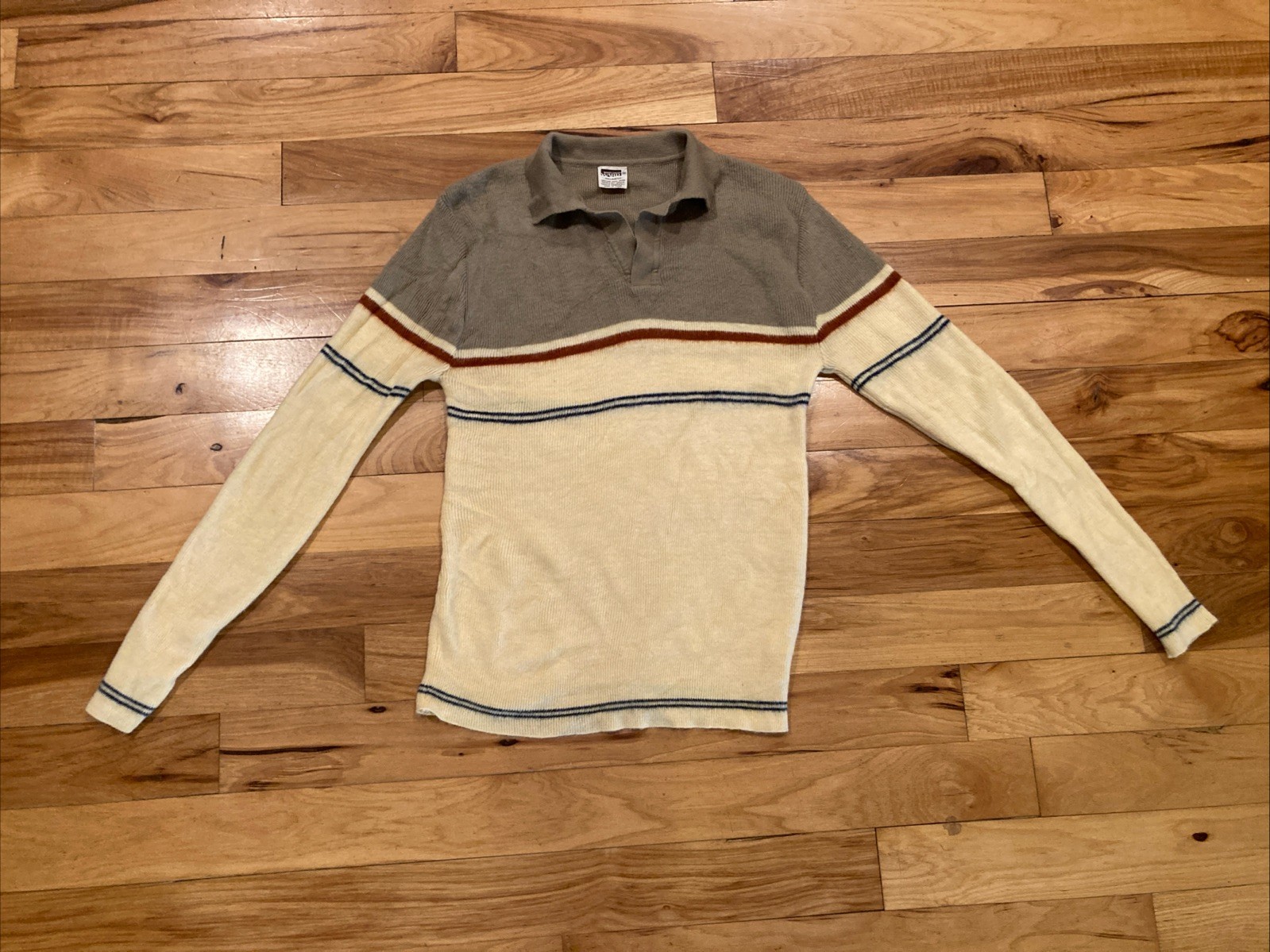 Vtg Montgomery Ward Sweater Knit Acrylic Collared Pullover Women Medium Polo USA