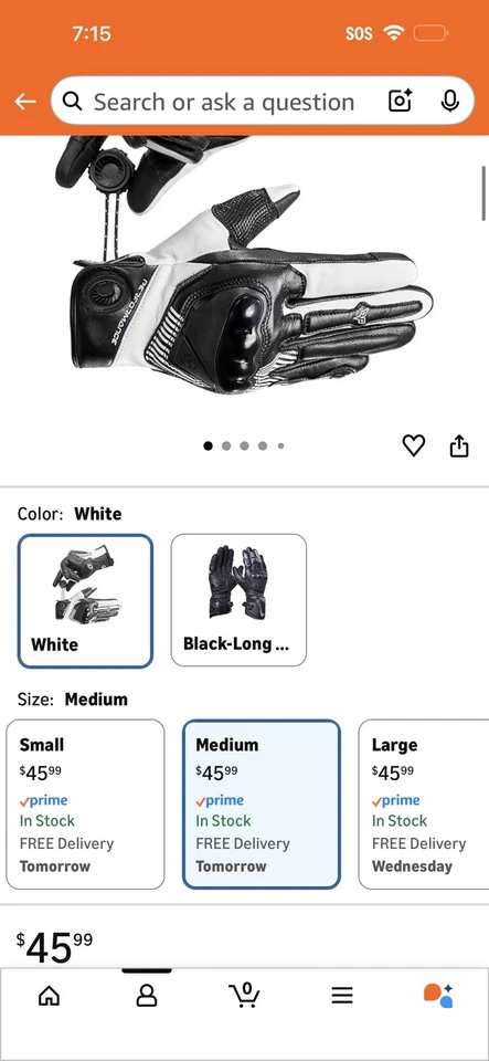 DUHAN Leather Motorcycle Gloves Men/Women, Riding Gloves with Magnetic Fasteners Foto 3 de 3