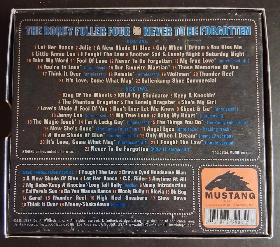 BOBBY FULLER FOUR Never To Be Forgotten - набор компакт-дисков 3 диска с книгой больше не издающийся - Изображение 3 из 4