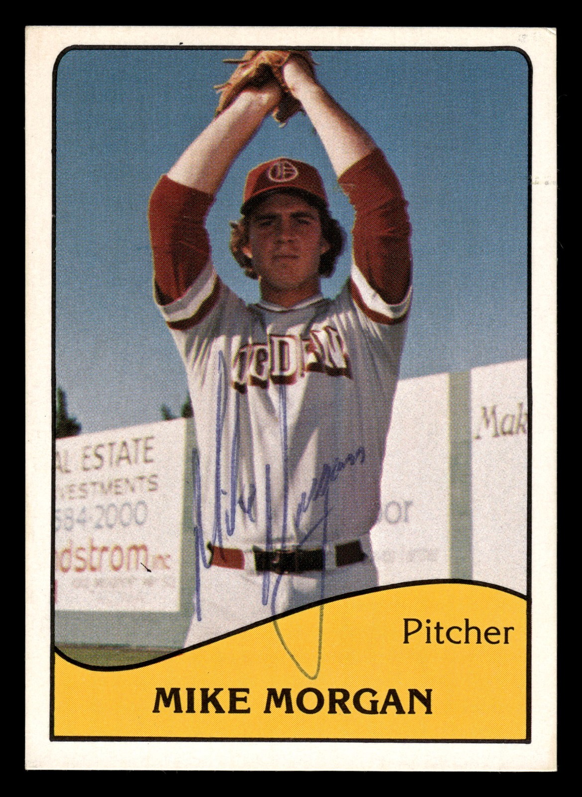 1979 TCMA Ogden A's Mike Morgan #3 AUTOGRAPH ON CARD