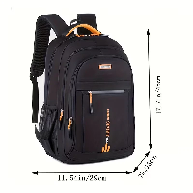 Sac à dos noir voyage unisexe rangement ordinateur sport scolaire TT-00067 - Photo 3/4
