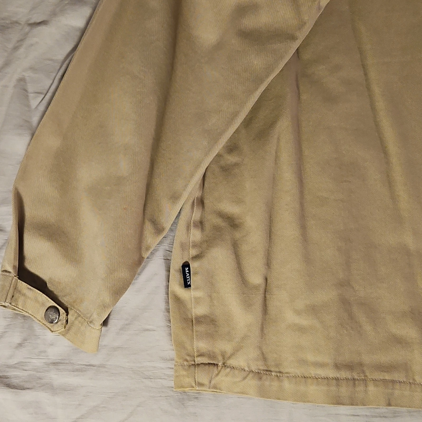 Vintage Y2k Skate Wear Matix Men's Beige Flannel Lined Jacket Twill Cotton L image 15