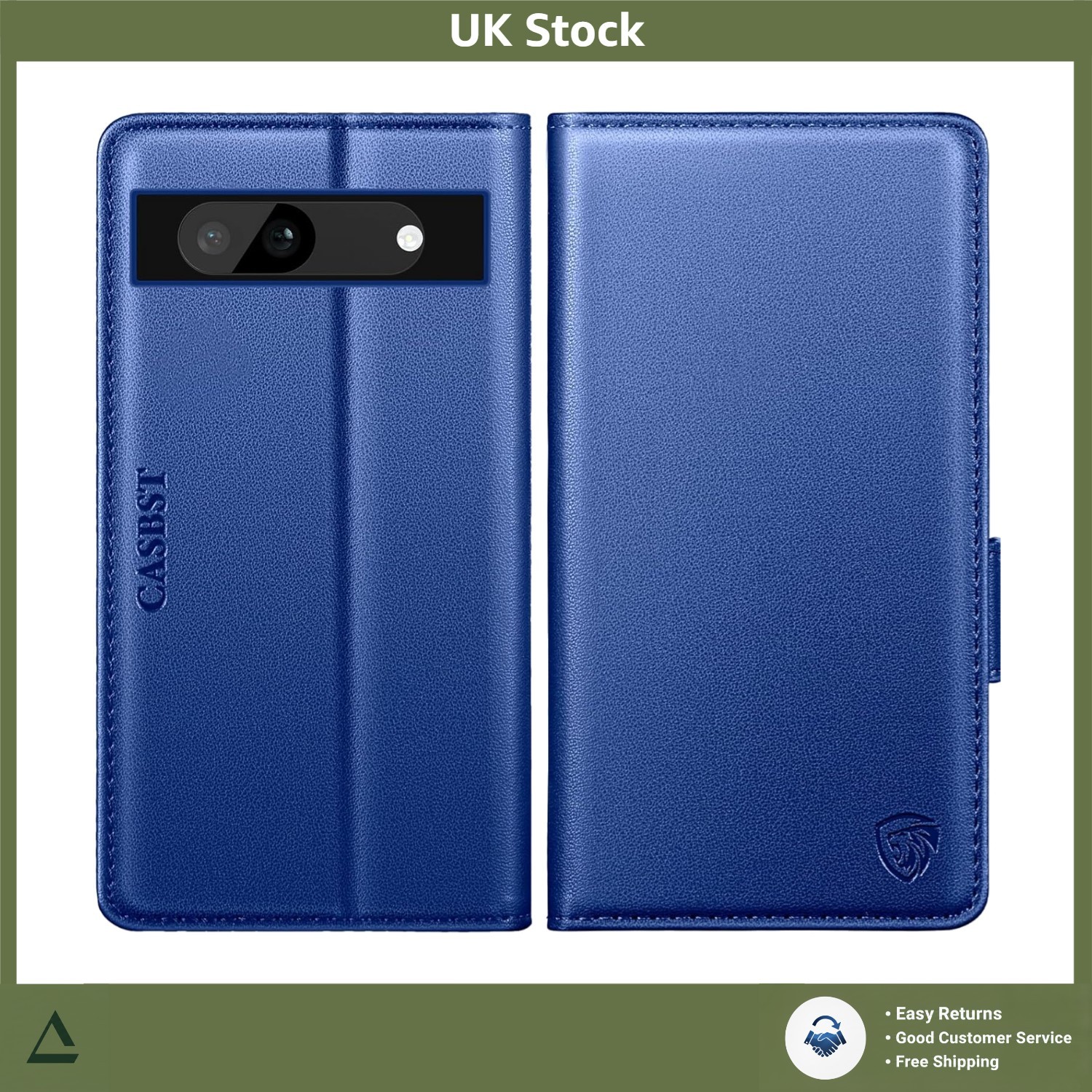 Elegant Royal Blue Leather Wallet Flip Case for Google Pixel 8A With Stand