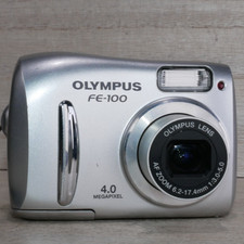 Olympus FE FE-100 4MP Digital Camera Silver GOOD/TESTED W AA batts