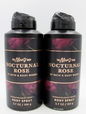 BATH BODY WORKS NOCTURNAL ROSE MEN'S BODY SPRAY 3.7 OZ LOT OF 2 PCS