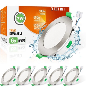 UK LED Deckeneinbauleuchte Ultra Slim 3CCT Dimmbar Downlight Flachbildschirm Spot