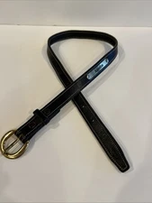 Edgewood Nameplate Belt- Black Bridle Leather, Size 24” Equestrian Adjustable