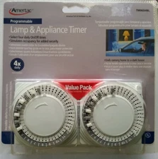 Amertac Programmable Lamp and Appliance Timer TM06DHBL  Value Pack