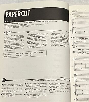 Linkin Park Hybrid Theory w/CD Band Score Japan Guitar Bass Drums