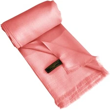 CJ Apparel Rose Pink Solid Color Nepalese Fringe Shawl Seconds Wrap Pashmina NEW