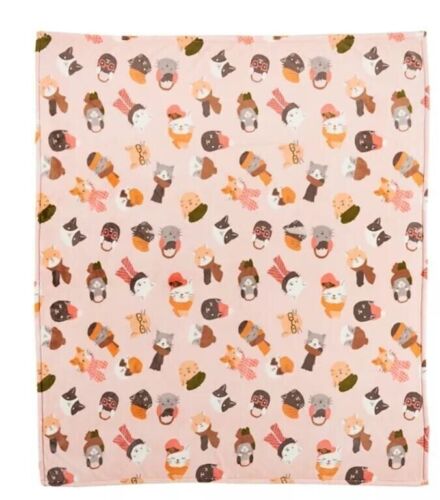 Kitty Cat Kitten Peach Supersoft Plush Throw Blanket Autumn Fall The Big One NEW
