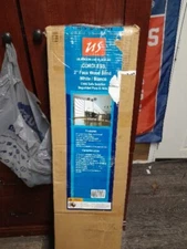 US Window and Floor Cordless 2" Faux Wood Blind, White 44.5”W x 84"H