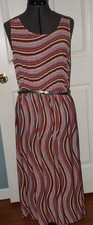 ***TIANA B. DRESS SIZE 10 LONG STRETCH MULTI-COLOR MADE IN USA NWT