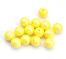 5 pc. Yellow Candy iridescent Silicone 15mm beads Food Grade Solid color