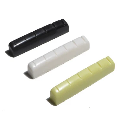 Guitar top nut 44mm x 6mm in black, Ivory, or white resin 6 string