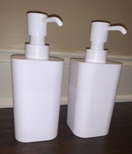 Set Of 2 Room Essentials Plastic Soap Lotion Dispensers Color: White - New
