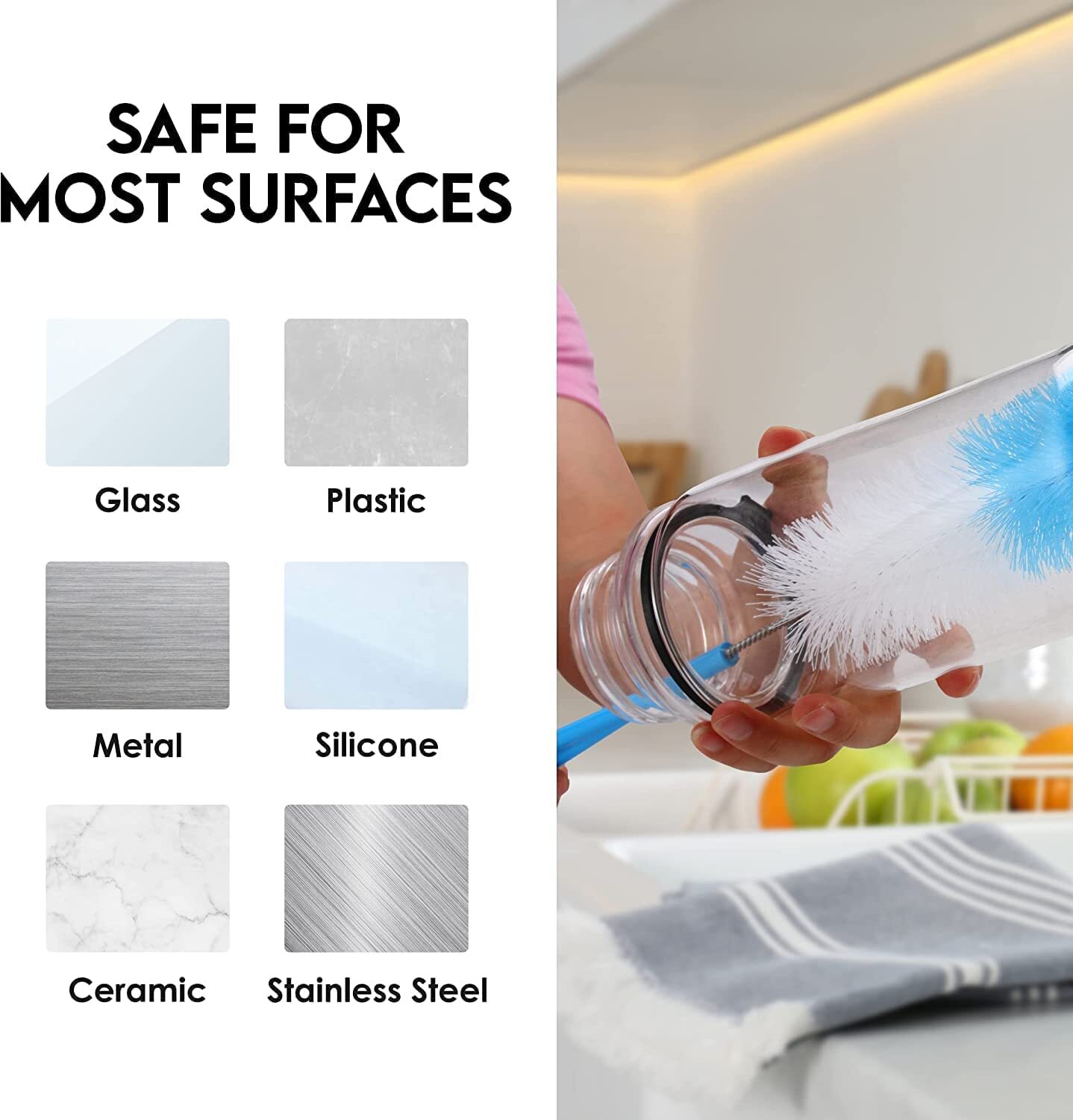 Turbo Microfiber Bottle Brush Cleaner Pack - Set of 5 Bottle Brushes