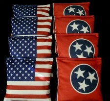 Custom TENNESSEE and AMERICAN STATE FLAGS 8 ACA Regulation Cornhole Bean Bags