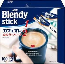 AGF Blendy Stick Cafe au Lait Half Calories 100 Sticks