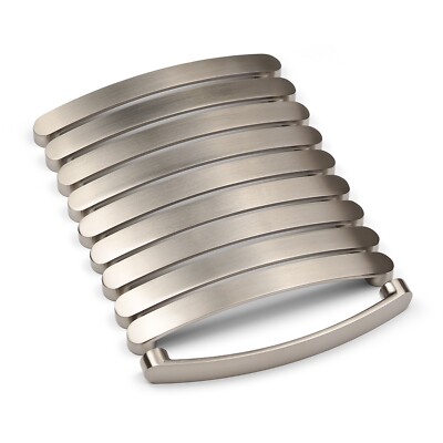Gebürstetes Nickel 160 mm Küchengriff x 10 gewölbt D Bar Schranktür Schublade Zug