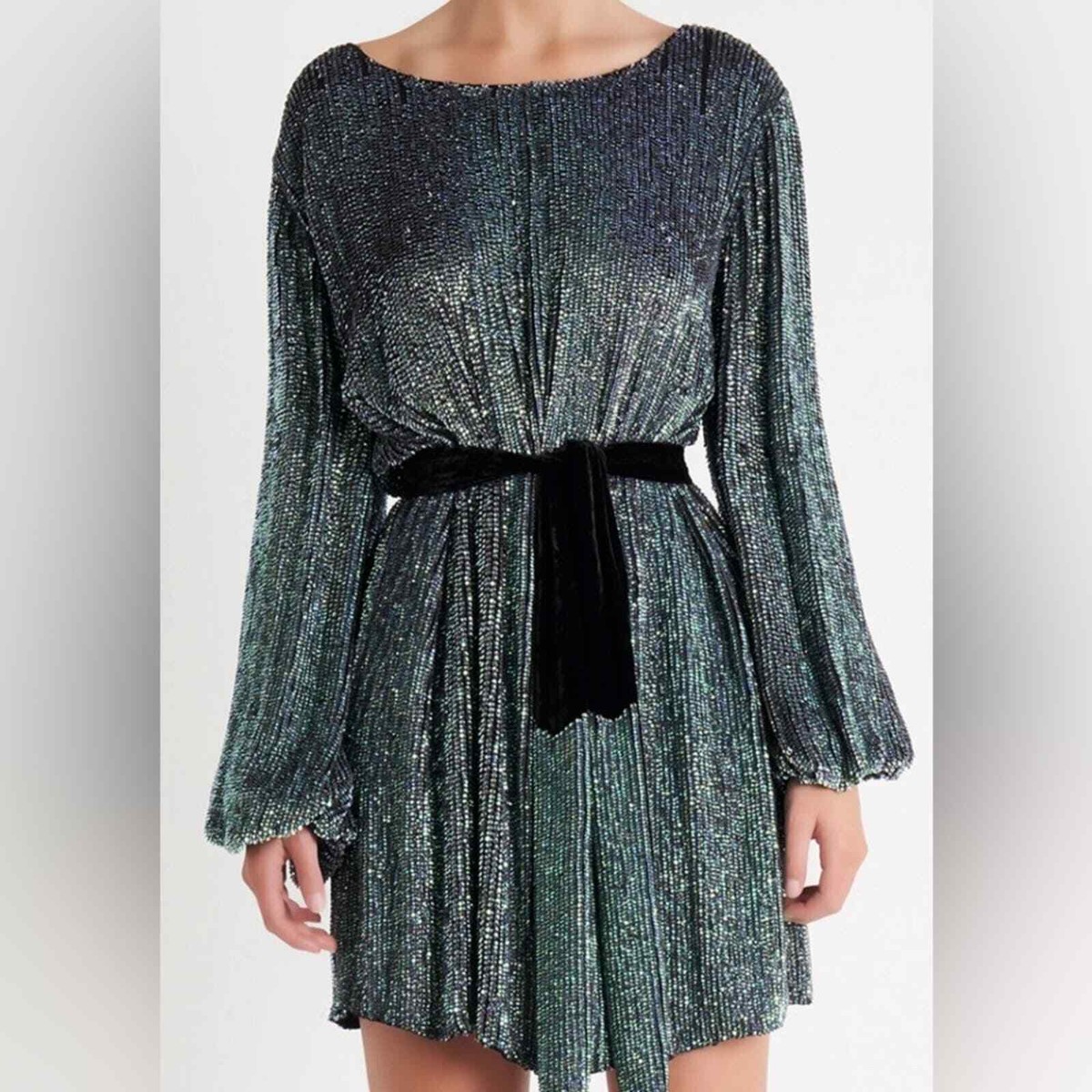 long puff sleeve ruched mesh mini dress Elevated Puff Sleeve Ruched Mini Dress