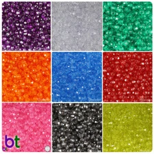 BeadTin Transparent 6mm Faceted Round Craft Beads (600pcs) - Color choice