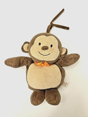 Carters Child Of Mine Monkey Plush Brown Musical Pull CribToy twinkle star song