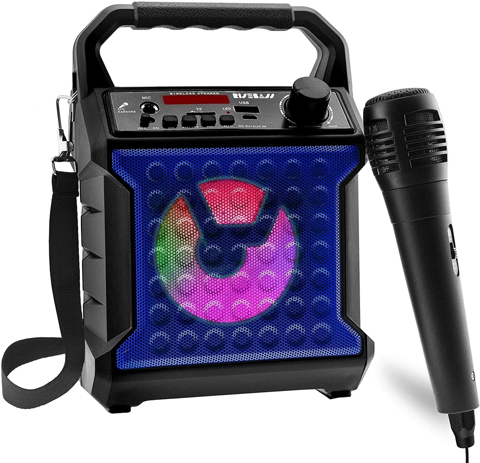 Portable Bluetooth Speaker Karaoke Machine +Free Microphone Party Light Pack 6 - Image 2 of 4