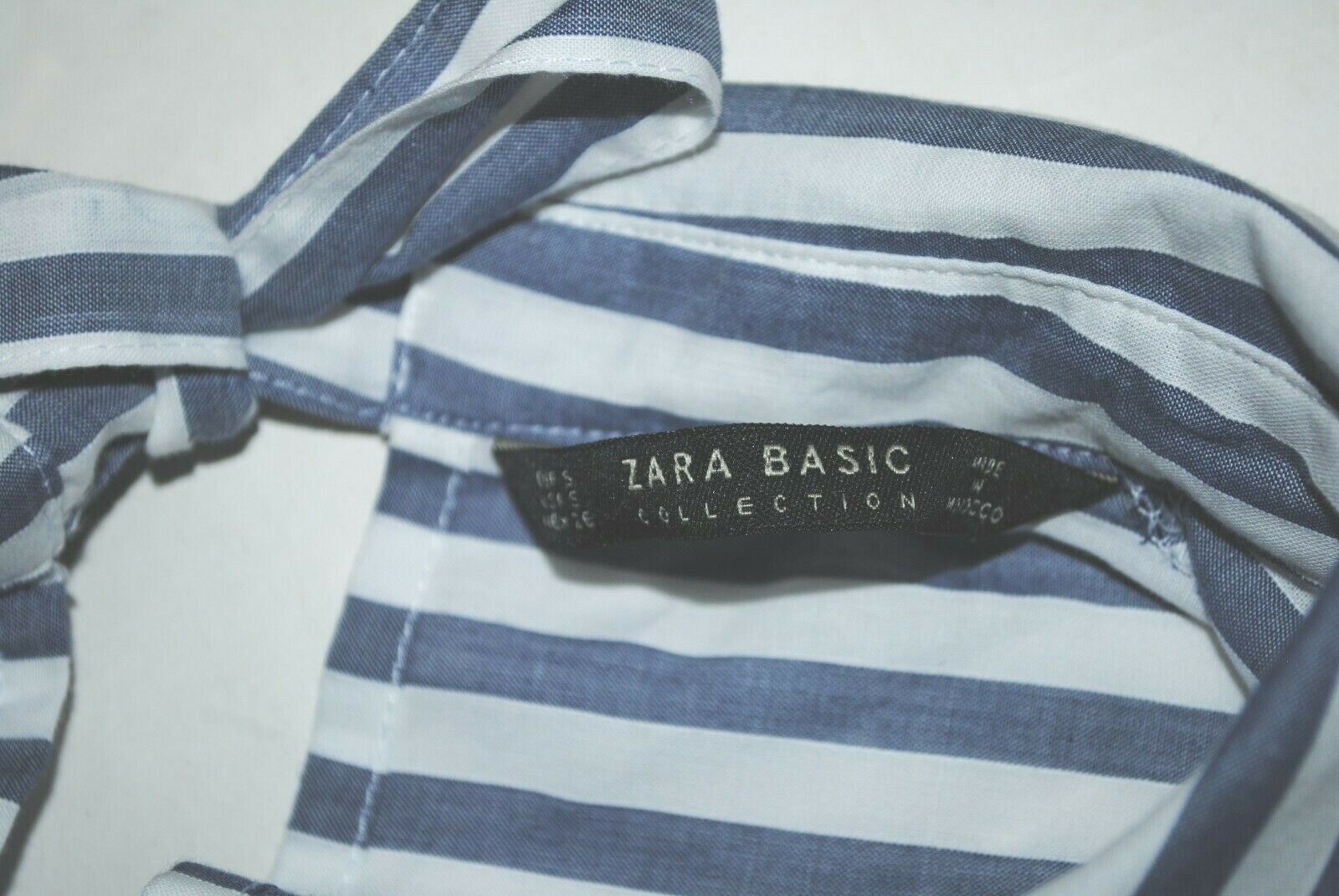 ZARA BASIC COLLECTION  Blue Gray Striped BUTTON F… - image 5