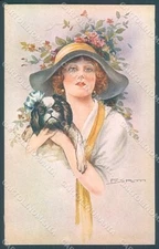 Artist Signed Spotti Fashion Lady Japanese Spaniel Dog serie 158-3 pc HR3913