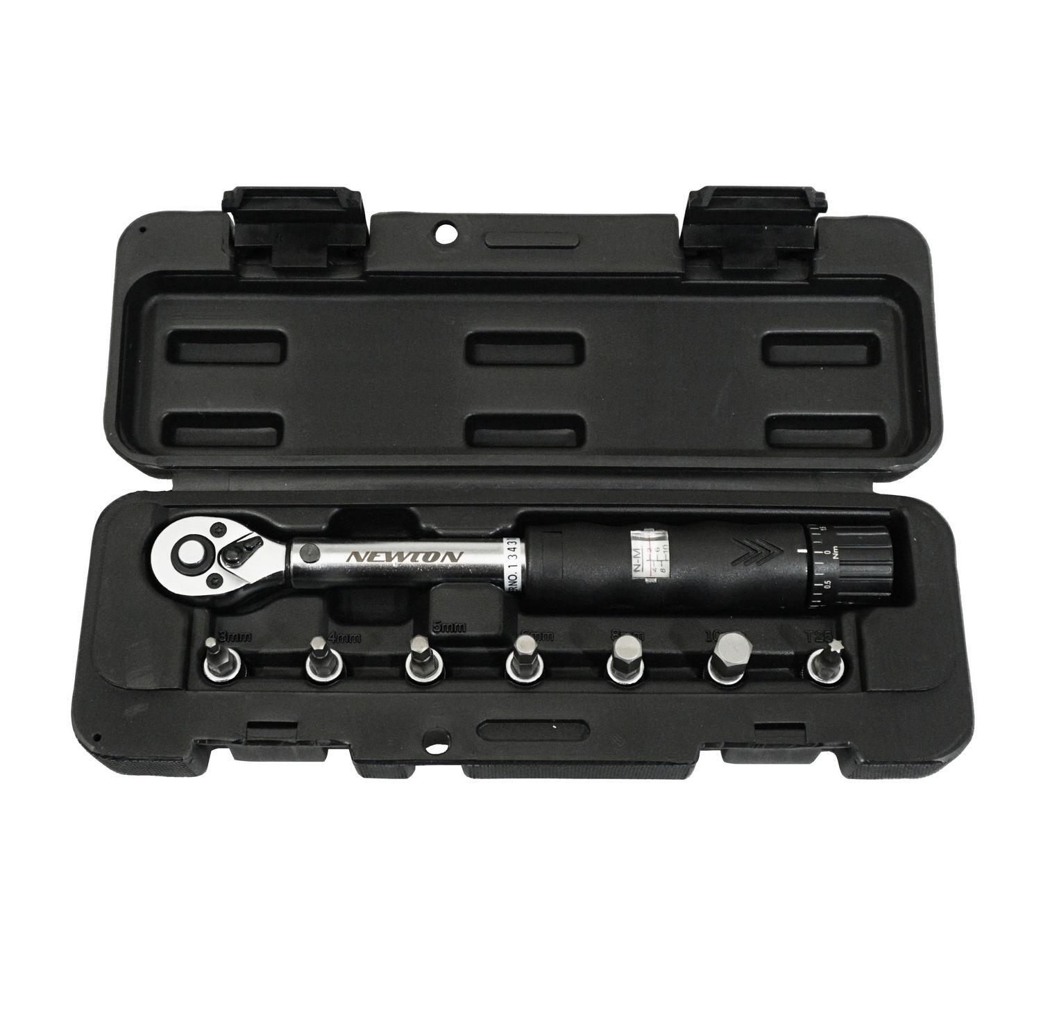 Clé dynamométrique 1/4 pouce 2-14 Nm avec coffret de douilles Allen en acier chrome-vanadium