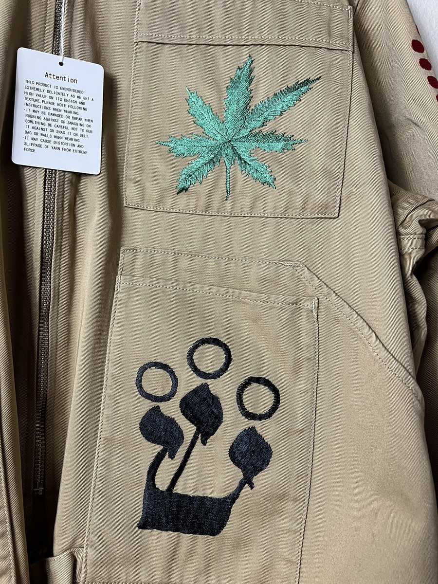 Cactus Plant Flea Market Knowledge Embroidered Work Jacket Cactus Plant Flea Market Knowledge Embroidered Work Jacket