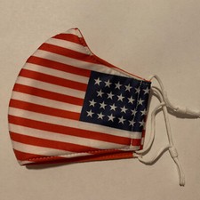 USA Flag Washable Triple Layered Adult Face Mask Adjustable 4th Of July